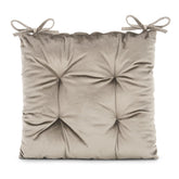 Perna matlasata pentru scaun din catifea cu snururi, 210 g/m2, Aleksa, bej, 40x40 cm