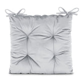Perna matlasata pentru scaun din catifea cu snururi, 210 g/m2, Aleksa, gri deschis, 40x40 cm