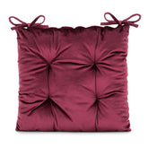 Perna matlasata pentru scaun din catifea cu snururi, 210 g/m2, Aleksa, rosu carmin, 40x40 cm