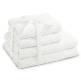 Set 4 prosoape de baie stil modern din bumbac 100%, 450 g/mp, Amari, 2x70x140 cm, 2x50x100 cm, alb
