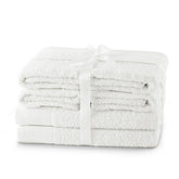 Set 6 prosoape de baie stil modern din bumbac 100%, 450 g/mp, Amari, 2x70x140 cm, 4x50x100 cm, alb