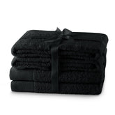 Set 6 prosoape de baie stil modern din bumbac 100%, 450 g/mp, Amari, 2x70x140 cm, 4x50x100 cm, negru