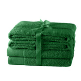 Set 6 prosoape de baie stil modern din bumbac 100%, 450 g/mp, Amari, 2x70x140 cm, 4x50x100 cm, verde