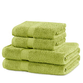 Set 4 prosoape de baie cu bordura simpla, bumbac 100%, 525 g/mp, Marina, 2x70x140 cm, 2x50x100 cm, vernil