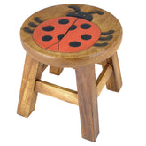 Scaunel din lemn pentru copii, sculptat si pictat manual, Gargarita, 25.5 x 25.5 x 26.5 cm, 2.4kg