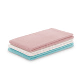 Set 3 prosoape de bucatarie din bumbac, model fagure, Letty, 50 x 70 cm, roz deschis