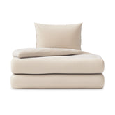 Set husa pilota si husa perna din bumbac ranforce, stil minimalist, Bonaire, 155x220 cm, 80x80 cm, galben, 2 piese