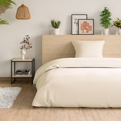 Set husa pilota si husa perna din bumbac ranforce, stil minimalist, Bonaire, 155x220 cm, 80x80 cm, galben, 2 piese
