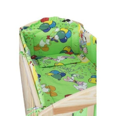 Set lenjerie pentru bebelusi cu aparatori laterale, Petrecere Mickey Mouse, bumbac 100%