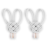 Set accesorii de prindere cu magnet pentru draperii si perdele, stil glamour, Edmonton, 60 cm, Alb, 2 buc