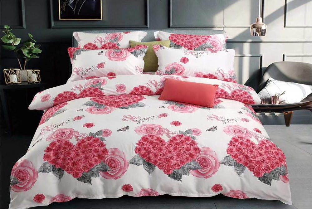 Lenjerie de pat pentru o persoana cu husa elastic pat si fata perna patrata, Charisma, bumbac ranforce, gramaj tesatura 120 g/mp, multicolor, 3 piese