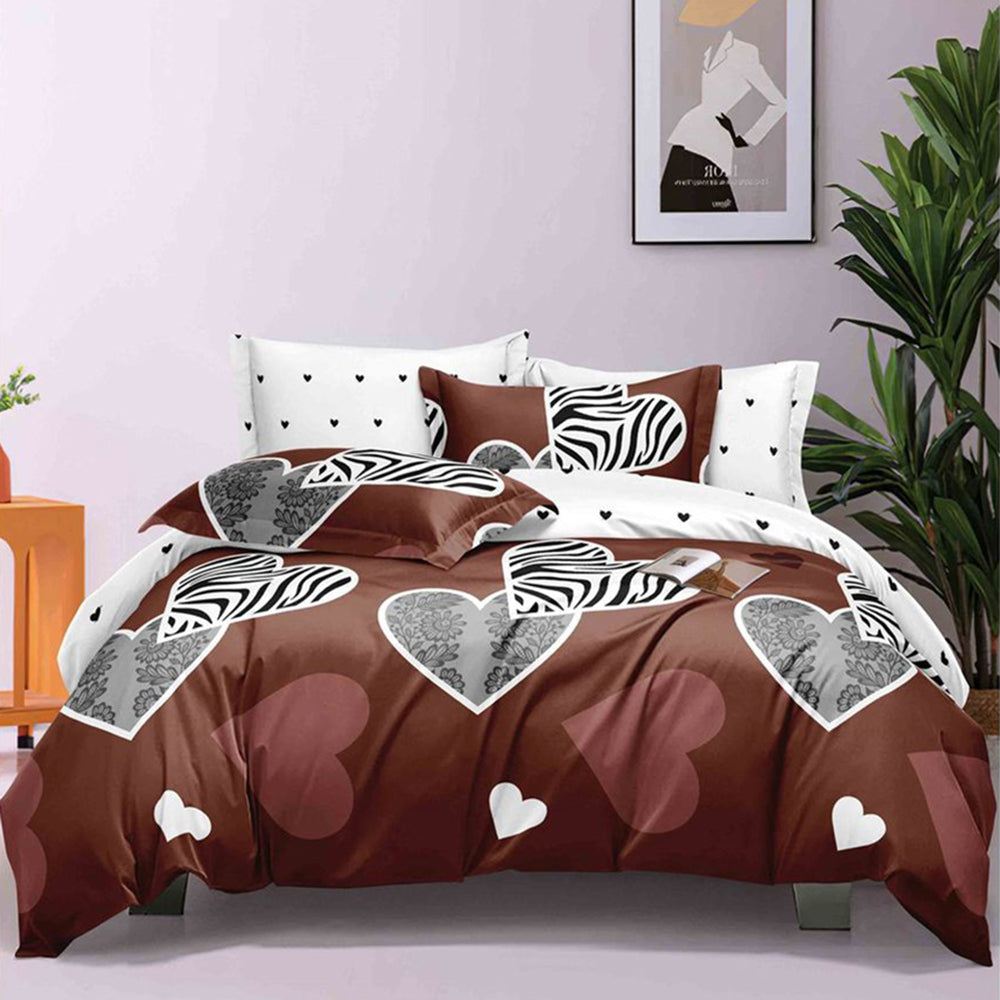 Lenjerie de pat pentru o persoana cu husa de perna patrata, Irisa, bumbac mercerizat, multicolor, 3 piese
