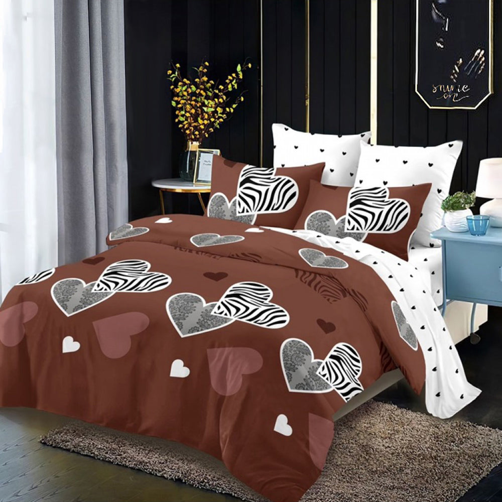 Lenjerie de pat pentru o persoana cu husa de perna patrata, Irisa, bumbac mercerizat, multicolor, 3 piese