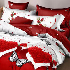 Lenjerie de pat pentru o persoana cu husa elastic pat si fata perna patrata, Zulema, bumbac mercerizat, multicolor, 3 piese