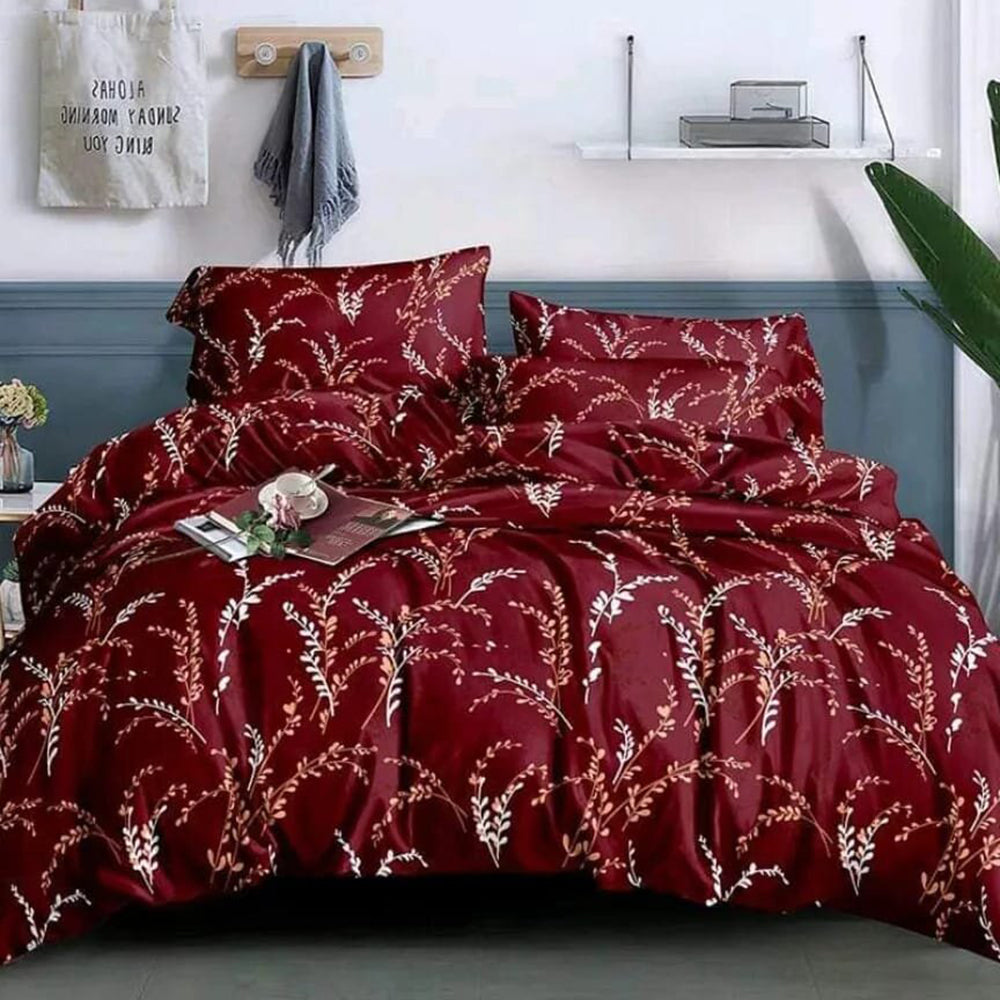 Lenjerie de pat pentru o persoana cu husa de perna patrata, Vilda, bumbac mercerizat, multicolor, 3 piese