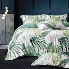 Lenjerie de pat pentru o persoana cu husa de perna patrata, Reus, bumbac mercerizat, multicolor, 3 piese