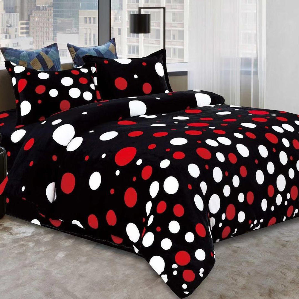 Lenjerie de pat pentru o persoana cu husa de perna patrata, Nitra, bumbac mercerizat, multicolor, 3 piese
