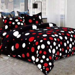 Lenjerie de pat pentru o persoana cu husa de perna patrata, Nitra, bumbac mercerizat, multicolor, 3 piese