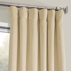 Draperie din catifea cu rejansa din bumbac tip fagure, Madison, densitate 700 g/ml, Crem, 1 buc