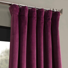 Draperie din catifea cu inele albe, Madison, densitate 700 g/ml, Mulberry, 1 buc