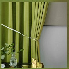Set draperii din catifea cu rejansa transparenta cu ate pentru galerie, Madison, densitate 700 g/ml, Moss green, 2 buc