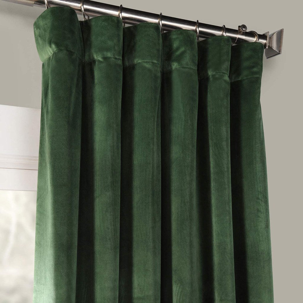 Draperie din catifea cu rejansa din bumbac tip fagure, Madison, densitate 700 g/ml, Basil green, 1 buc