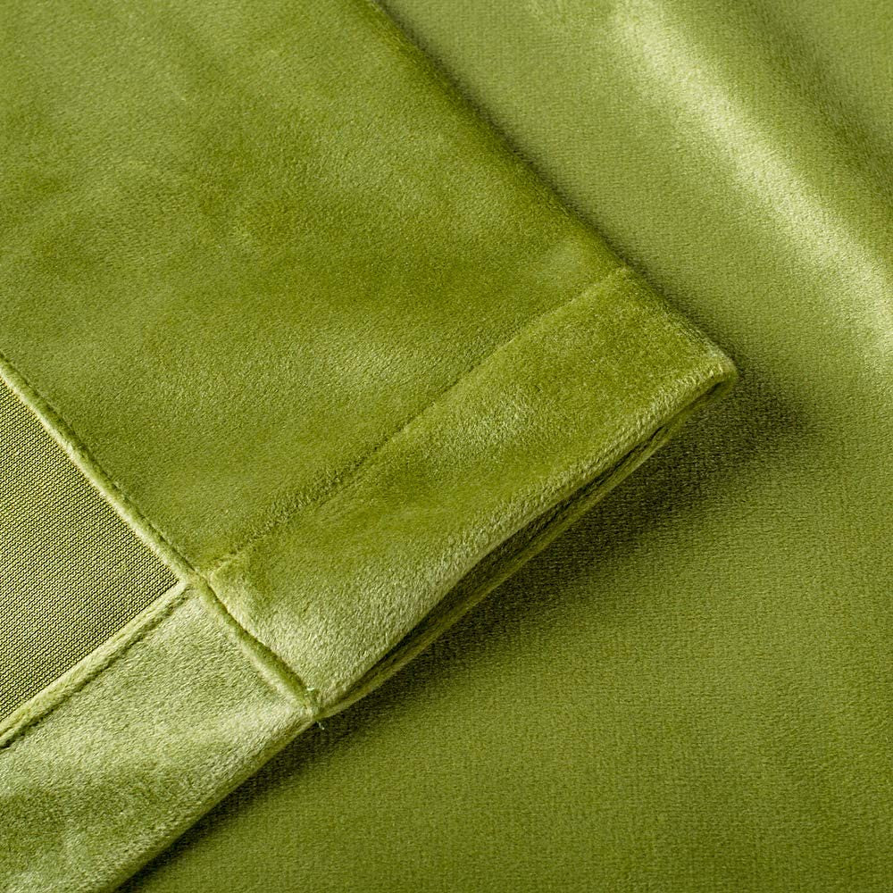 Set draperii din catifea cu rejansa transparenta cu ate pentru galerie, Madison, densitate 700 g/ml, Moss green, 2 buc