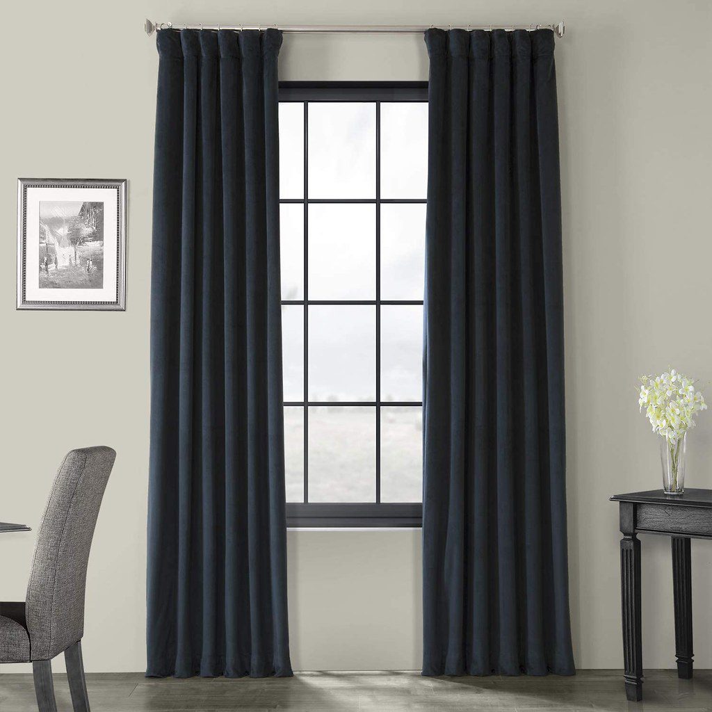 Draperie din catifea cu rejansa din bumbac tip fagure, Madison, densitate 700 g/ml, Aegean, 1 buc