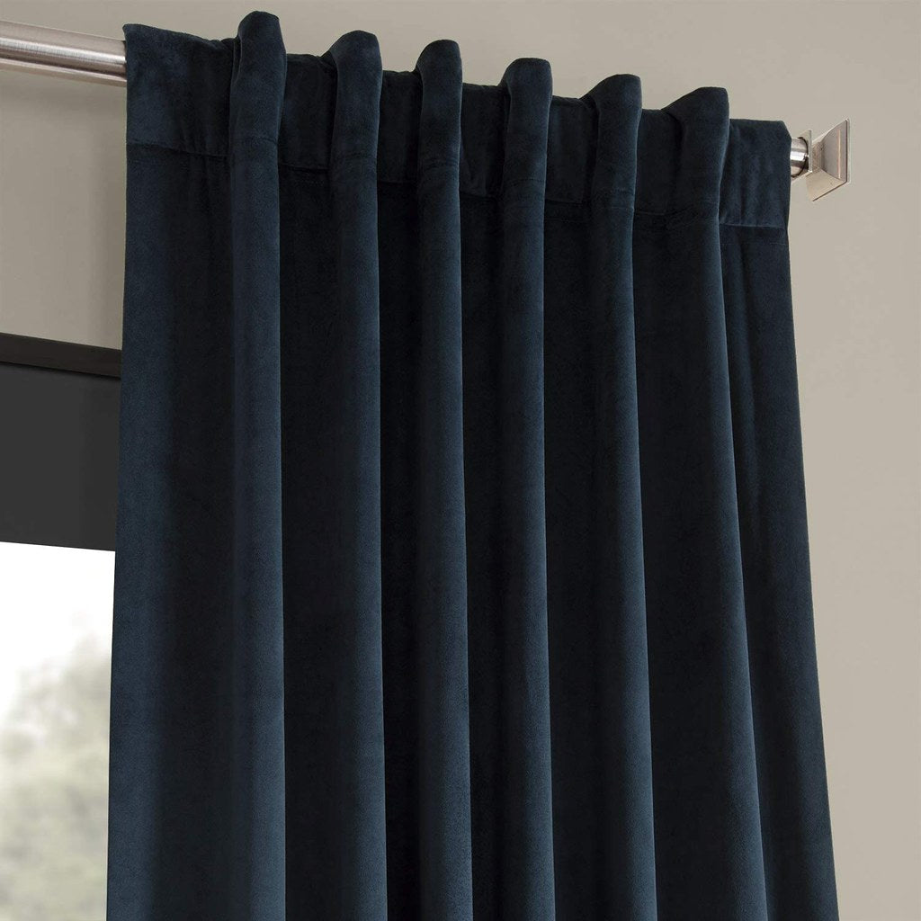 Set draperii din catifea cu rejansa transparenta cu ate pentru galerie, Madison, densitate 700 g/ml, Aegean, 2 buc