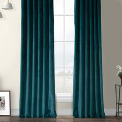 Set draperii din catifea cu rejansa transparenta cu ate pentru galerie, Madison, densitate 700 g/ml, Turcoaz, 2 buc