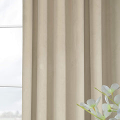Set draperii din catifea cu rejansa transparenta cu ate pentru galerie, Madison, densitate 700 g/ml, Linen Cream, 2 buc