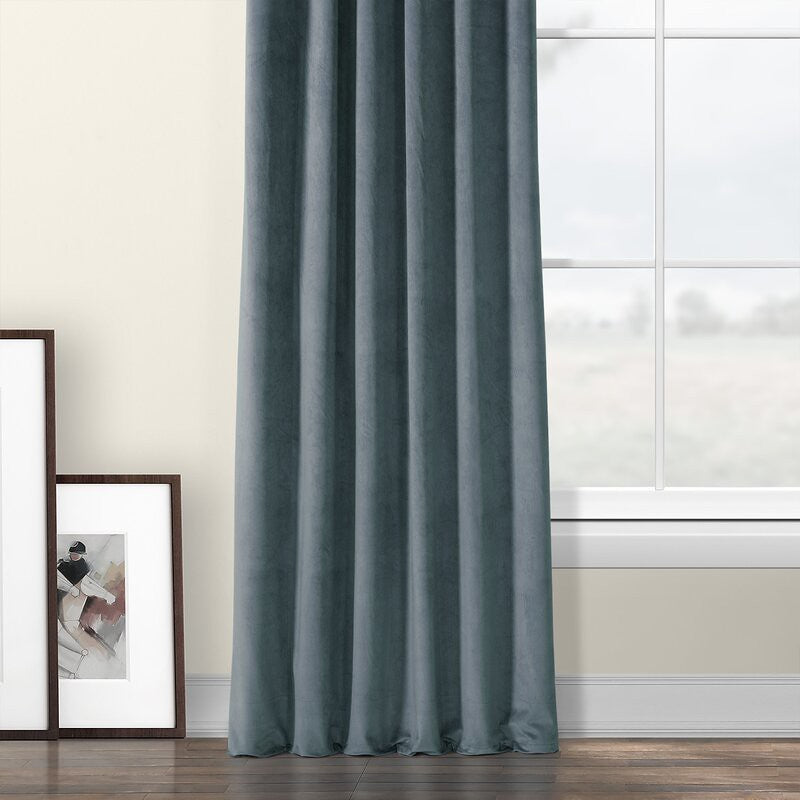 Draperie din catifea cu rejansa transparenta cu ate pentru galerie, Madison, densitate 700 g/ml, Stone, 1 buc