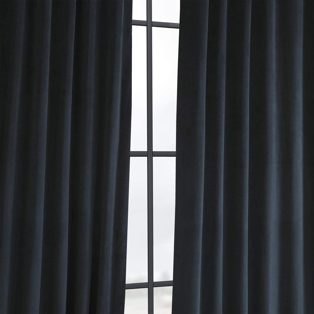 Draperie din catifea cu rejansa transparenta cu ate pentru galerie, Madison, densitate 700 g/ml, Aegean, 1 buc