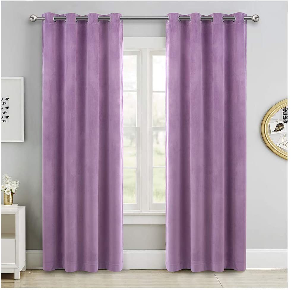 Draperie din catifea cu inele crom, Madison, densitate 700 g/ml, Violet, 1 buc