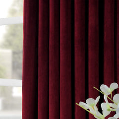 Set draperii din catifea cu inele crom, Madison, densitate 700 g/ml, Burgundy, 2 buc