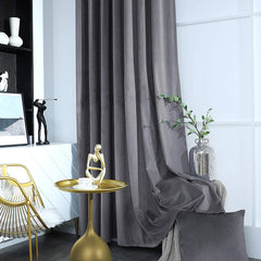 Set draperii din catifea cu rejansa transparenta cu ate pentru galerie, Madison, densitate 700 g/ml, Shadow, 2 buc