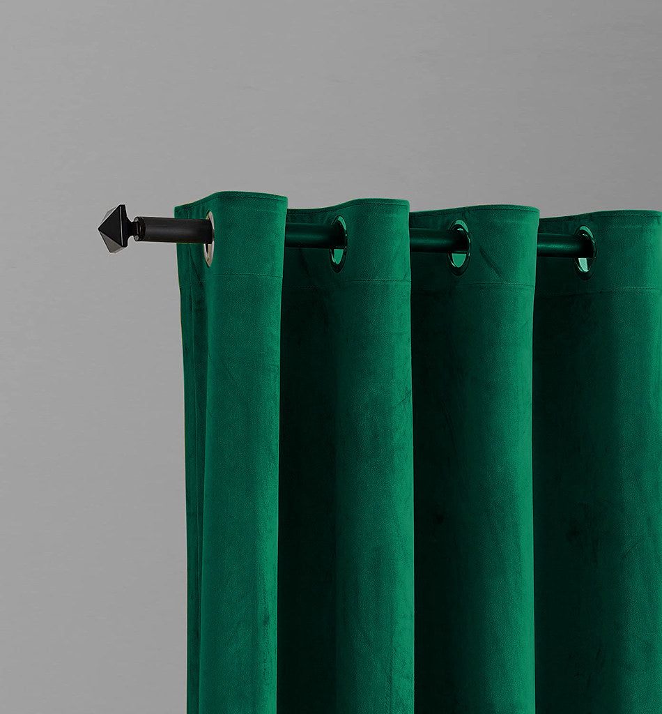 Set draperii din catifea cu inele crom, Madison, densitate 700 g/ml, Sacramento Green, 2 buc