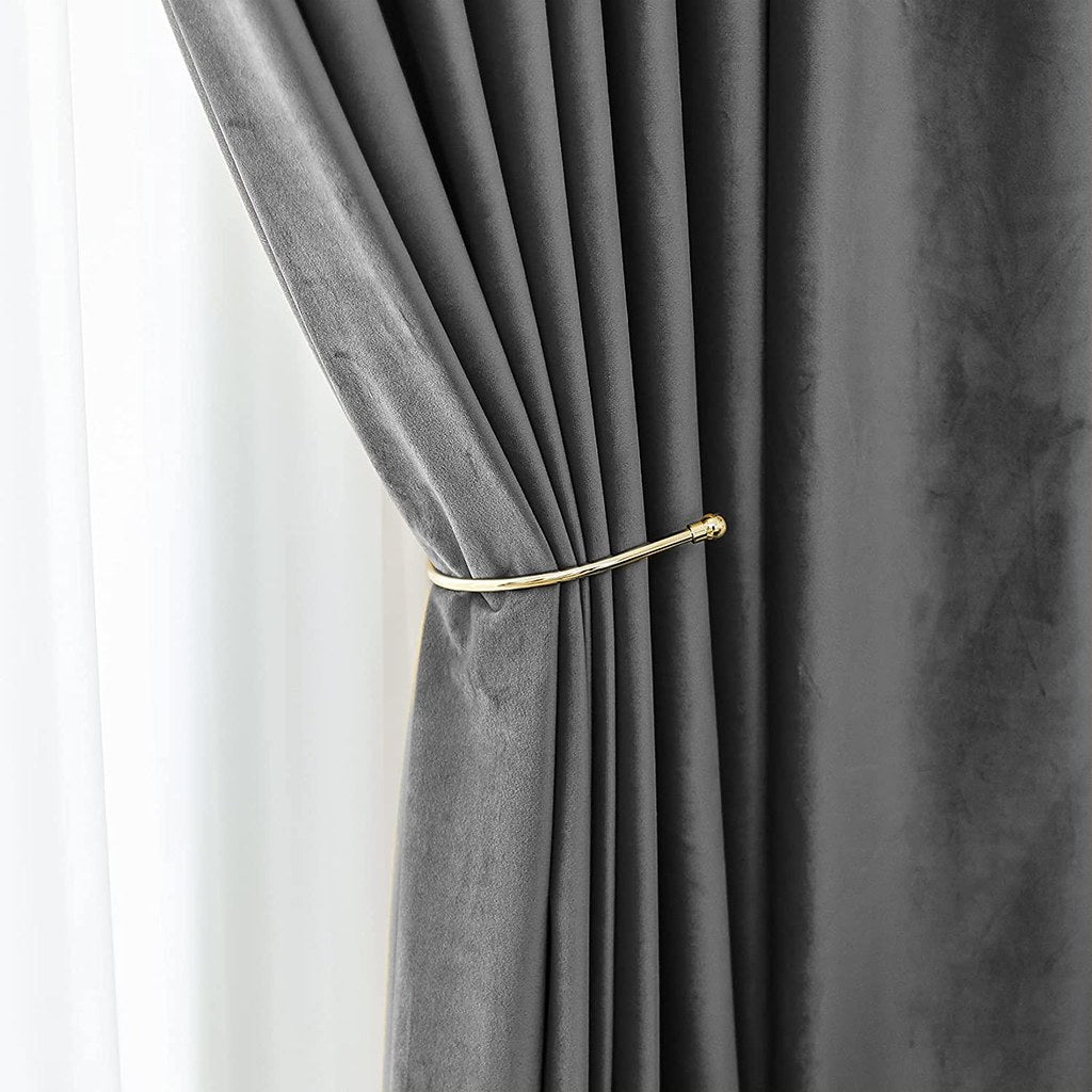 Set draperii din catifea cu rejansa transparenta cu ate pentru galerie, Madison, densitate 700 g/ml, Anchor, 2 buc