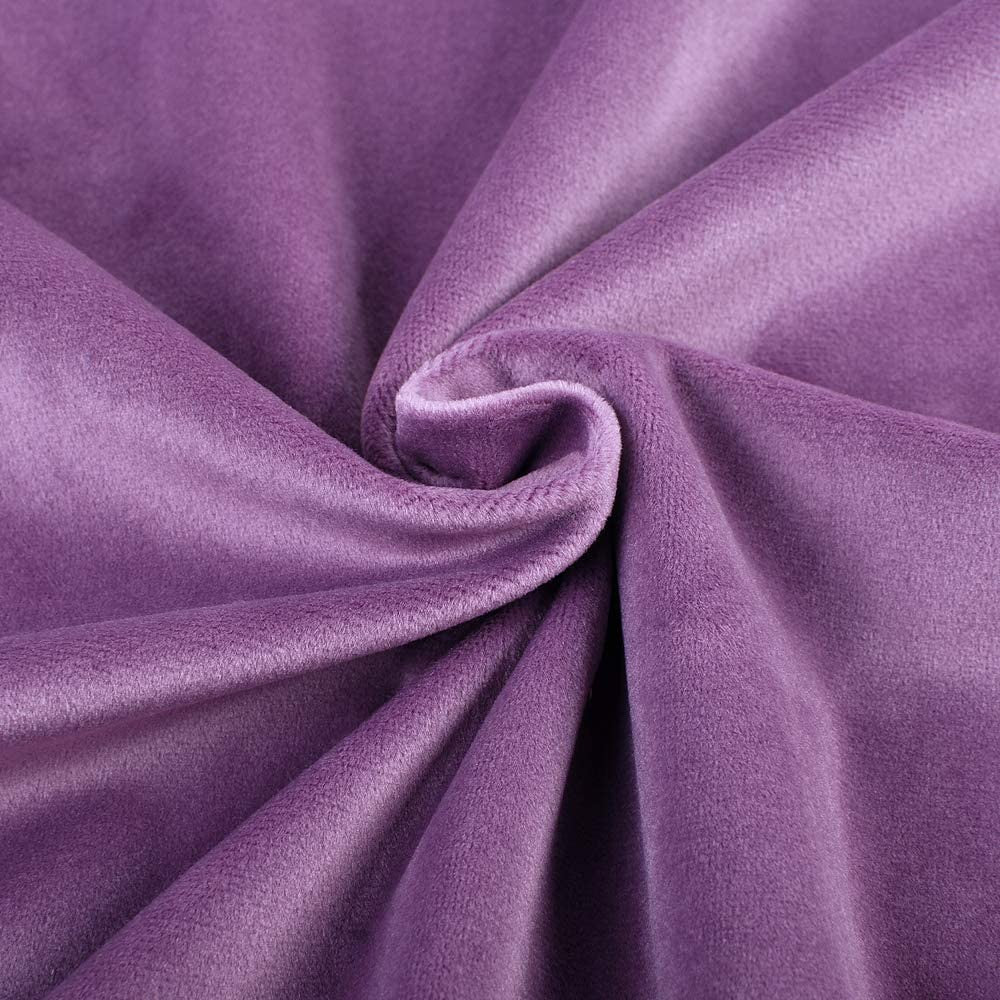 Set draperii din catifea cu rejansa din bumbac tip fagure, Madison, densitate 700 g/ml, Violet, 2 buc