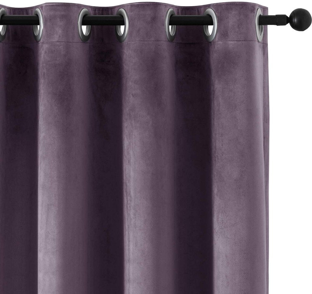 Draperie din catifea cu inele argintii, Madison, densitate 700 g/ml, Mauve, 1 buc