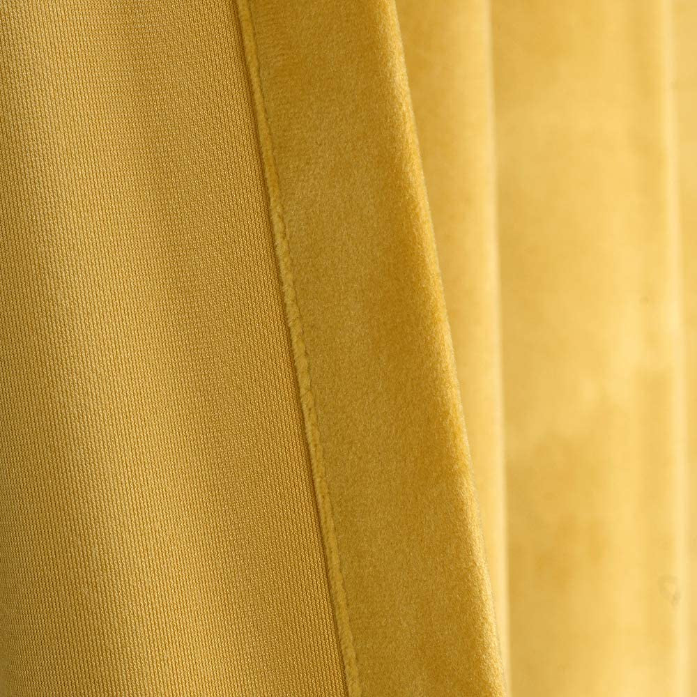 Draperie din catifea cu inele argintii, Madison, densitate 700 g/ml, Lemon, 1 buc