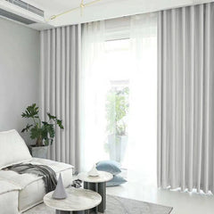 Set draperie din catifea blackout cu rejansa transparenta cu ate pentru galerie, Madison, densitate 700 g/ml, Bright White, 2 buc