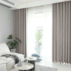 Set draperie din catifea blackout cu rejansa transparenta cu ate pentru galerie, Madison, densitate 700 g/ml, Philippine Gray, 2 buc