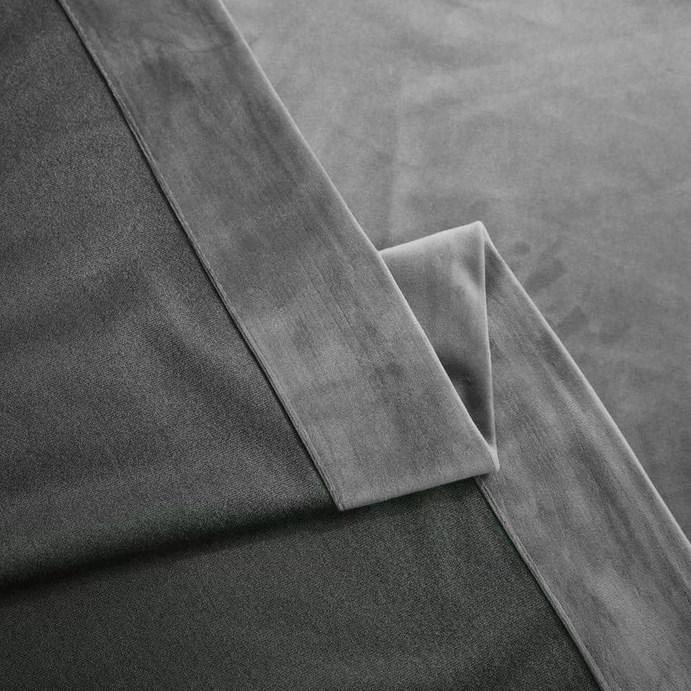 Draperie din catifea blackout cu rejansa transparenta cu ate pentru galerie, Madison, densitate 700 g/ml, Spanish Gray, 1 buc