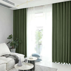 Draperie din catifea blackout cu rejansa transparenta cu ate pentru galerie, Madison, densitate 700 g/ml, Kelp, 1 buc