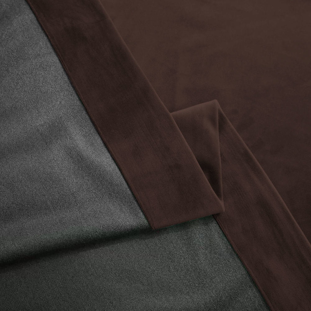 Draperie din catifea blackout cu inele albe, Madison, densitate 700 g/ml, English Walnut, 1 buc