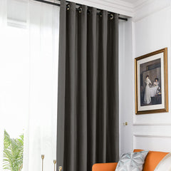 Draperie din catifea blackout cu inele argintii, Madison, densitate 700 g/ml, Pine Tree, 1 buc