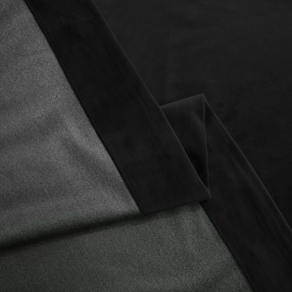 Draperie din catifea blackout cu rejansa din bumbac tip fagure, Madison, densitate 700 g/ml, Deep Black, 1 buc