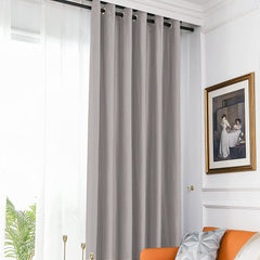 Draperie din catifea blackout cu inele crom, Madison, densitate 700 g/ml, Philippine Gray, 1 buc