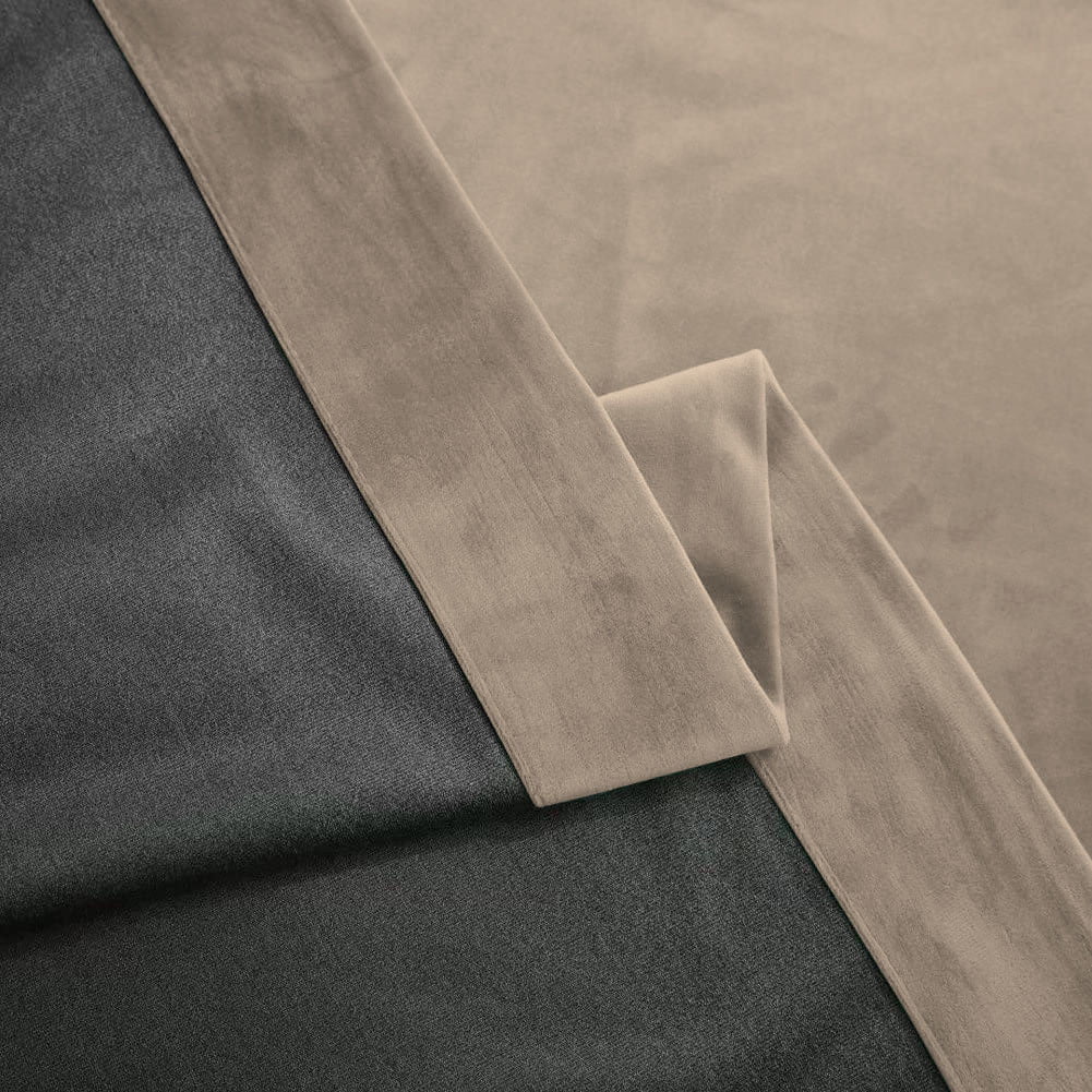 Set draperie din catifea blackout cu inele argintii, Madison, densitate 700 g/ml, Beaver, 2 buc